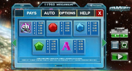 Star Quest UK slot game