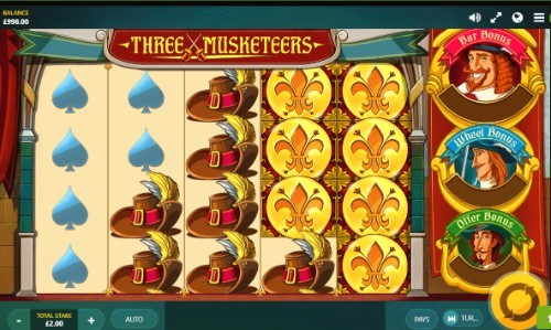 Three Musketeers UK slot game