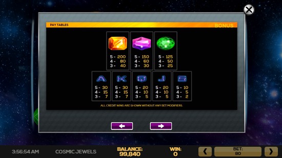 Cosmic Jewels UK slot game